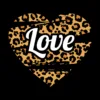 Heart Leopard Pattern LOVE w Love Leopard Heart Pattern